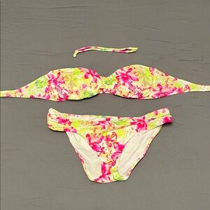 Victoria's Secret Pink and Green Floral Bikini